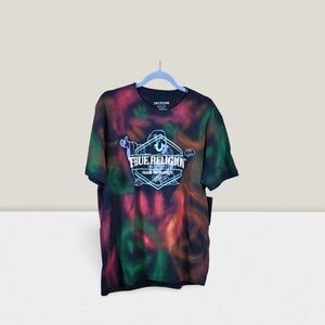 Handprinted Black True Religion Shirt – Medium, Spray-Painted Smilies